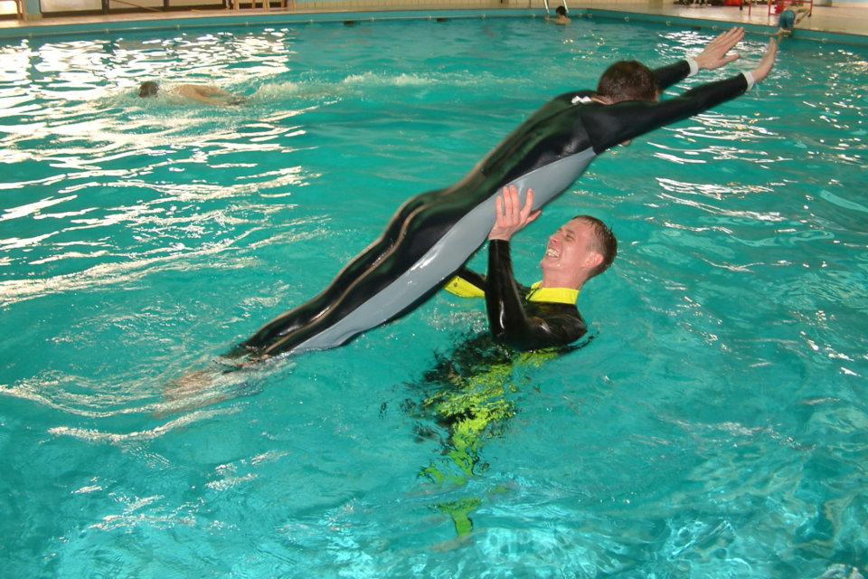 Fun in long full body swimsuits