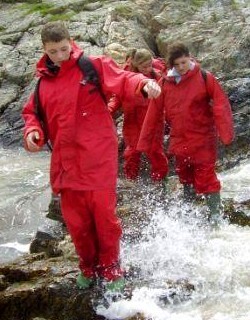 coasteering in GoreTex clothes